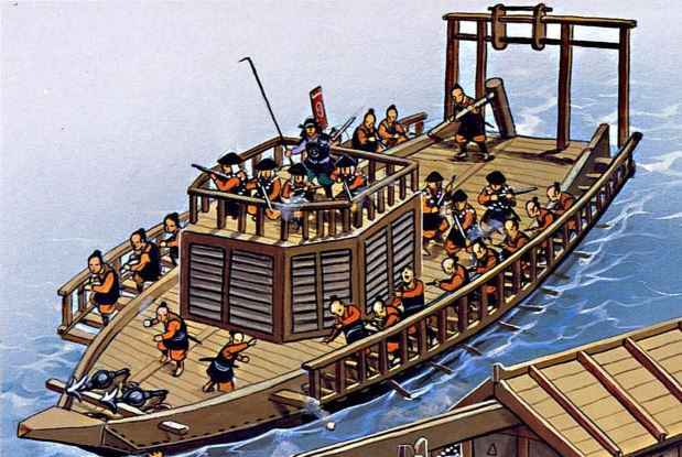 wako ashigaru nave barco samurai sengoku